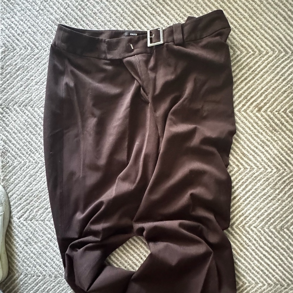 Style & Co Women's Brown Trousers with Belt - Picture 6 of 9